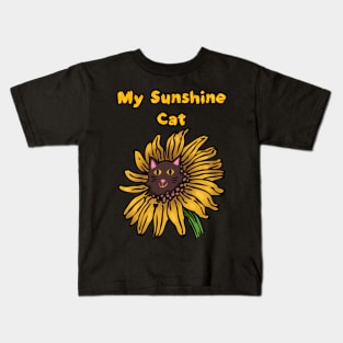 My Sunshine Cat Sunflower Kids T-Shirt